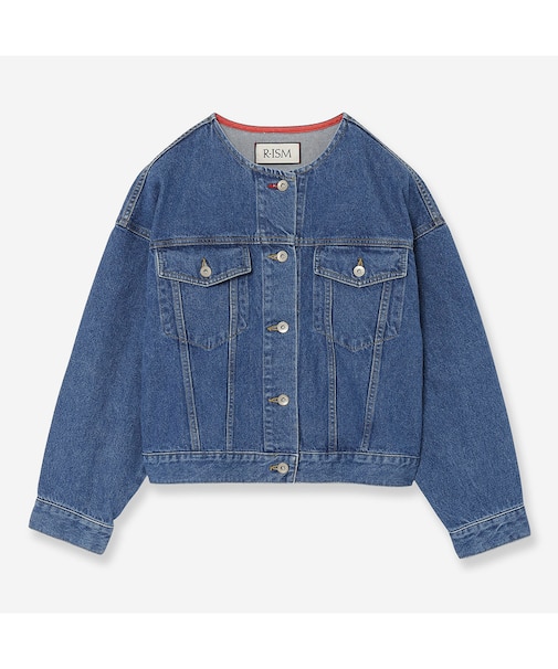 【JAPAN DENIM】ノーカラーデニムブルゾン