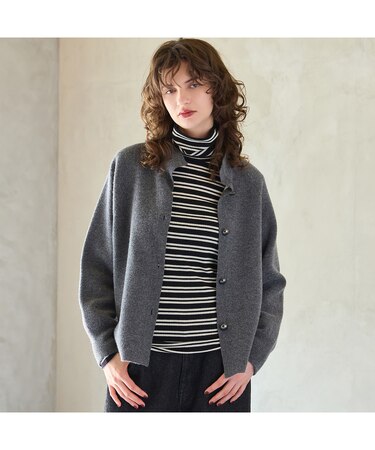 【カシミヤ30％】接結ニットジャケット