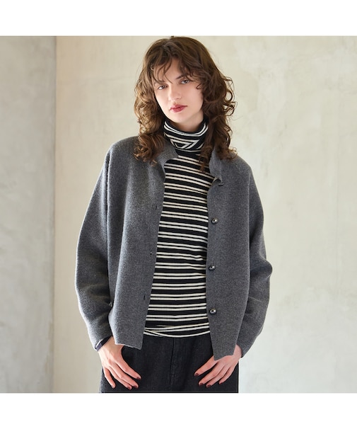 【カシミヤ30％】接結ニットジャケット
