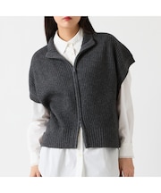 【カシミヤ30%】ジップニットベスト