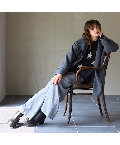 【R-ISM人気シルエット・洗える】ストライプバギーパンツ