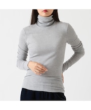 【カシミヤシルクブレンド・洗える】タートルカットソー