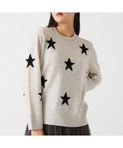 【カシミヤ100%】スターインターシャニット