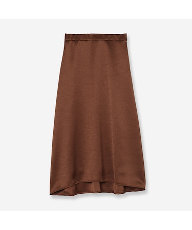【洗える】サテンAラインスカート