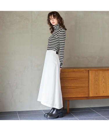 【洗える】サテンAラインスカート