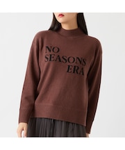 【カシミヤ100%】メッセージロゴインターシャニット