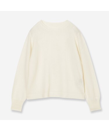 【全6色】カシミヤ100％クルーネックニット