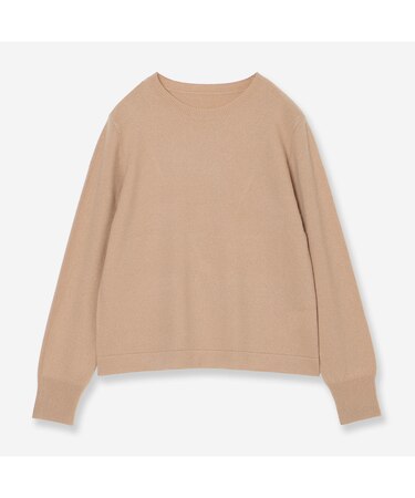 【全6色】カシミヤ100％クルーネックニット