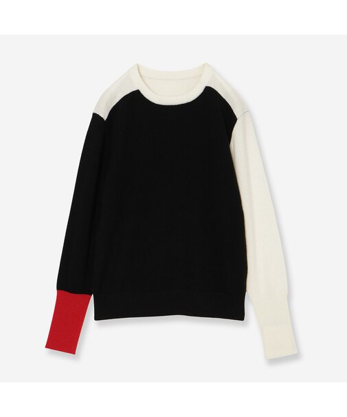 【カシミヤ100%】カラーブロックニット