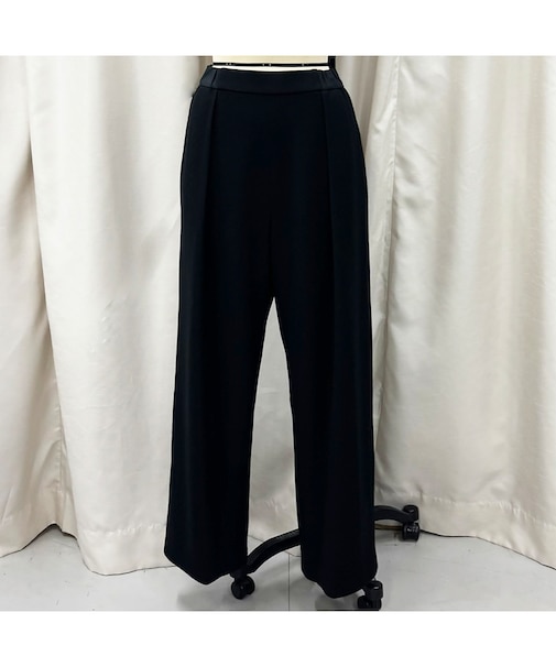 【セットアップ対応】圧縮ウールスムースタックワイドパンツ