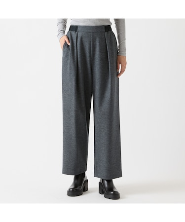 【セットアップ対応・S/M/Lサイズあり】圧縮ウールスムースタックワイドパンツ