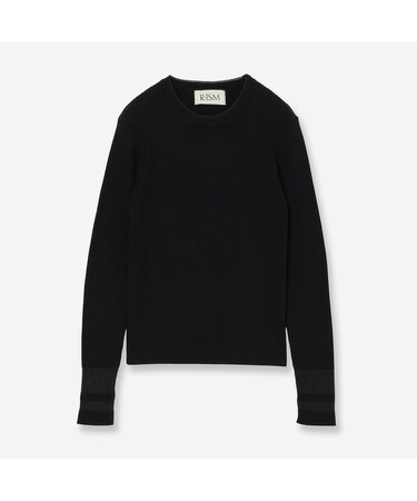 【洗える】リストシアーデザインリブニット