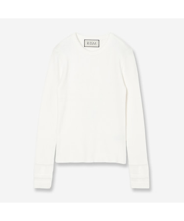 【洗える】リストシアーデザインリブニット