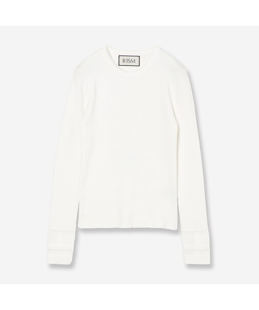 【洗える】リストシアーデザインリブニット