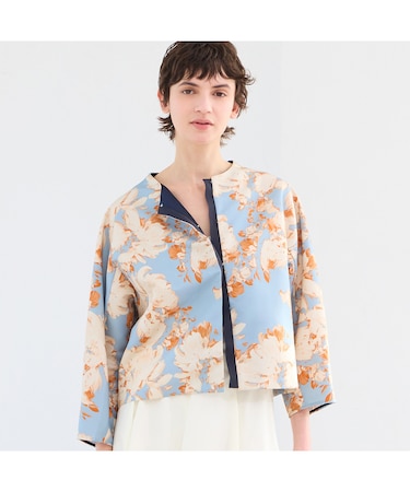 【セットアップ対応・洗える・S/M/Lサイズ】ウォーターカラーペイントブラウス