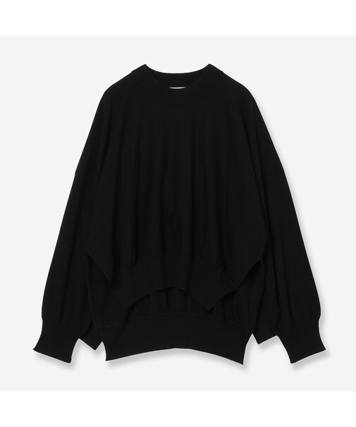 【洗える】フリルデザインニットプルオーバー