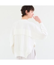 【洗える】フリルデザインニットプルオーバー