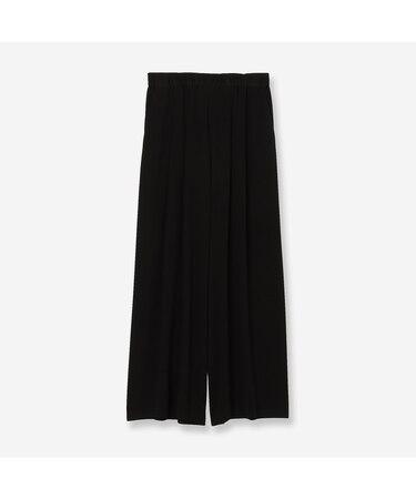【洗える・S/M/Lサイズ】バックサテンワイドパンツ