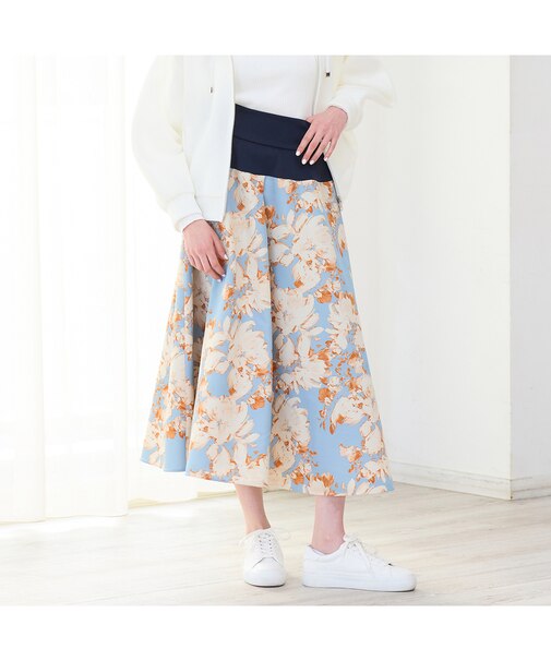 【セットアップ対応・洗える・S/M/Lサイズ】ウォーターカラーペイントスカート