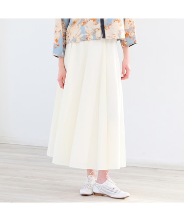 【洗える・S/M/Lサイズ】ブライトローンシャイニーフレアスカート