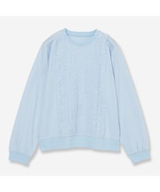 【洗える】チュールフリルシルケットプルオーバー