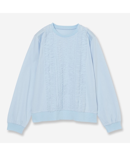 【洗える】チュールフリルシルケットプルオーバー