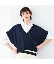 【吸湿】ドロップショルダーニットベスト