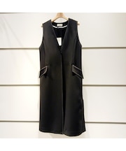 【接触冷感・吸水速乾・紫外線防止・洗える】カラーステッチロングジレ