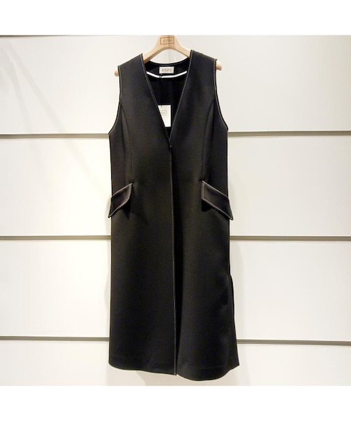 【接触冷感・吸水速乾・紫外線防止・洗える】カラーステッチロングジレ