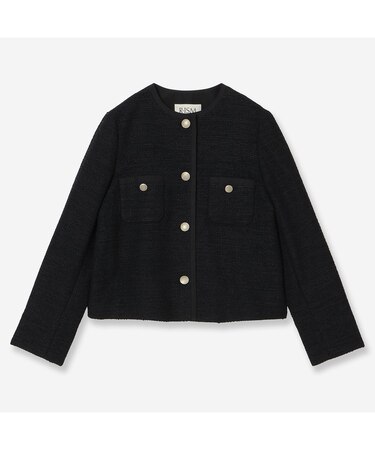 【S/M/Lサイズ】ツイードノーカラージャケット