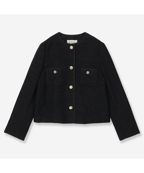 【S/M/Lサイズ】ツイードノーカラージャケット