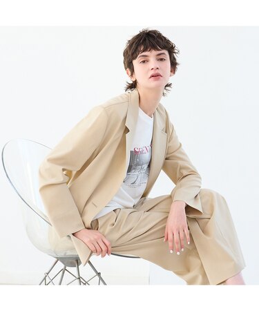 【接触冷感・吸水速乾・紫外線防止・洗える】ライトツイルテーラードジャケット