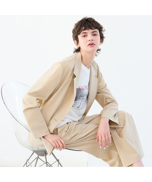 【接触冷感・吸水速乾・紫外線防止・洗える】ライトツイルテーラードジャケット