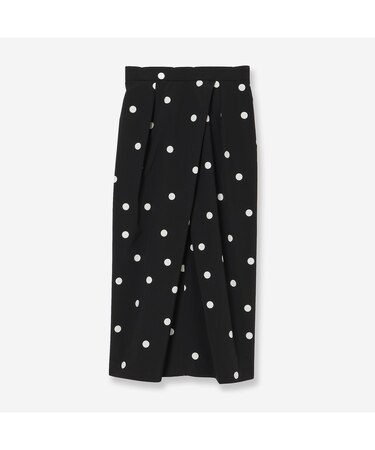 【洗える・S/M/Lサイズ】ドットプリントタフタスカート