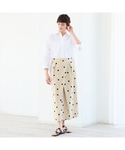 【洗える・S/M/Lサイズ】ドットプリントタフタスカート
