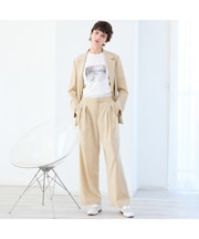 【接触冷感・吸水速乾・紫外線防止・洗える】ライトツイルタックパンツ