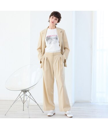 【接触冷感・吸水速乾・紫外線防止・洗える】ライトツイルタックパンツ