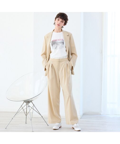 【接触冷感・吸水速乾・紫外線防止・洗える】ライトツイルタックパンツ