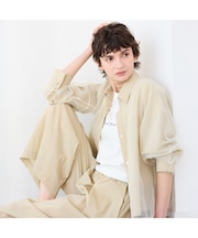 【セットアップ対応・接触冷感・S/M/Lサイズ】オーガンジーラップブラウス