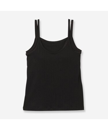 【全4色・洗える】カップ付きランダムテレコキャミソール