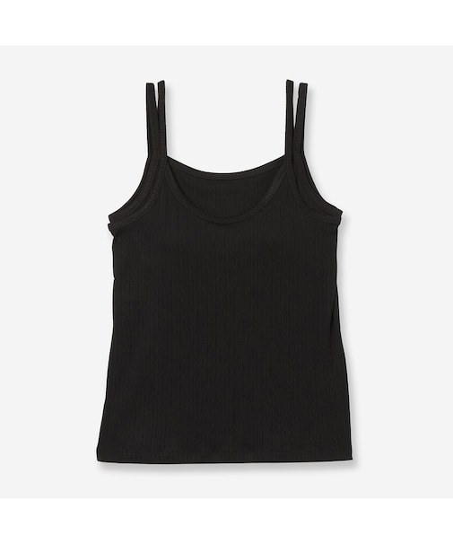 【全4色・洗える】カップ付きランダムテレコキャミソール