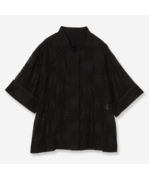 【セットアップ対応・洗える・S/M/Lサイズ】エンブロイダリーレースシャツ