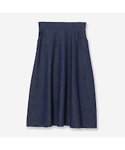 【洗える・S/M/Lサイズ】デニムライクフレアスカート