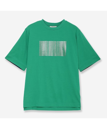 【人気アイテム・接触冷感・洗える】シルバーホイルプリントTシャツ