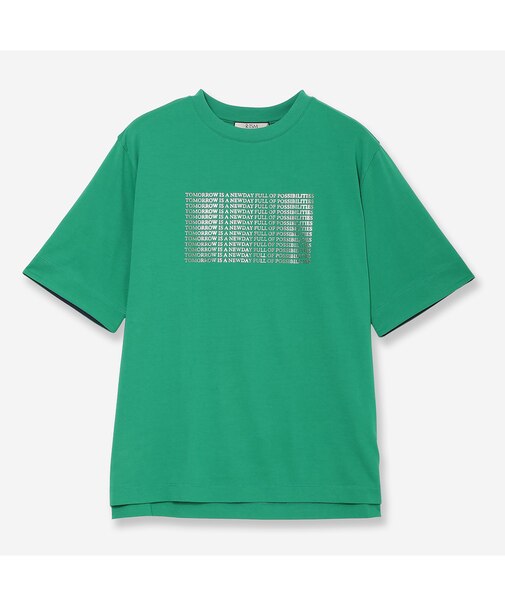 【人気アイテム・接触冷感・洗える】シルバーホイルプリントTシャツ