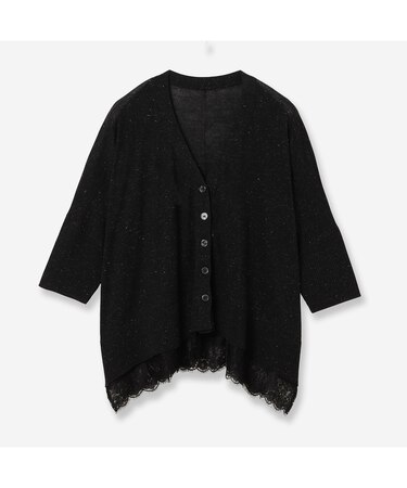 【限定ITEM】裾レースニットカーディガン