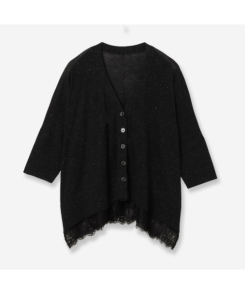 【限定ITEM】裾レースニットカーディガン