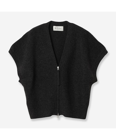【カシミヤブレンド】ジップニットベスト