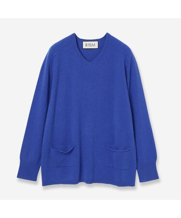 【カシミヤブレンド】ポケット付きニット