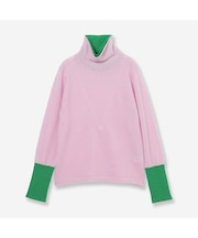 【限定ITEM】カシミヤ100%配色ボトルネックニット